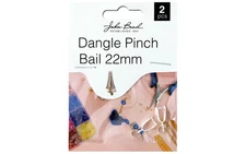 John Bead MHF Dangle Pinch Bail 22mm Silver 2pc