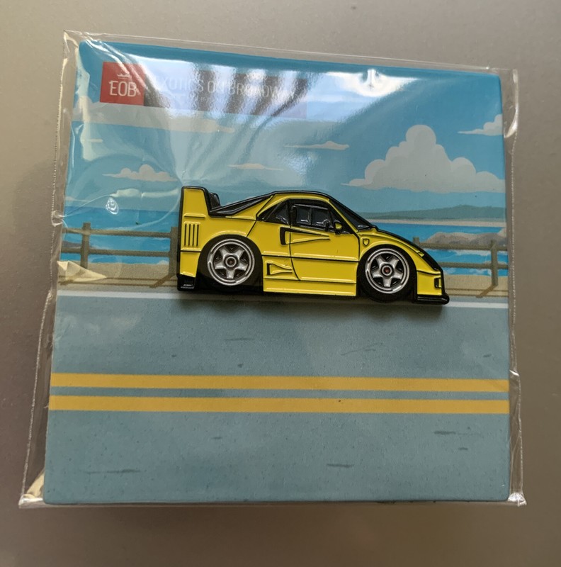 Leen Customs 2023 Exotics On Broadway Yellow Ferrari F40 Pin  #/250 Sold Out