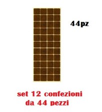 Set 12 Confezioni da 44 Feltrini Sedie Tavoli Adesivi Quadrati 2x2cm moc