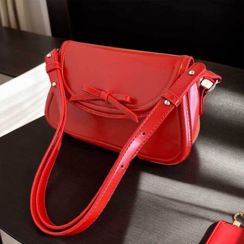 Women Simple Shoulder Bag with Bow Fashion Tote Bag PU Leather Female Dating Bag - Picture 12 of 27