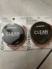 (2) Covergirl Clean Invisible Pressed Powder Sealed 0.38 oz 180 - Golden Caramel