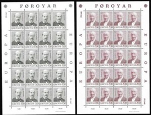 FAROE ISLANDS 1980 #53-54 MNH EUROPA/Jakobsen, Hammershaimb Sheets of 20