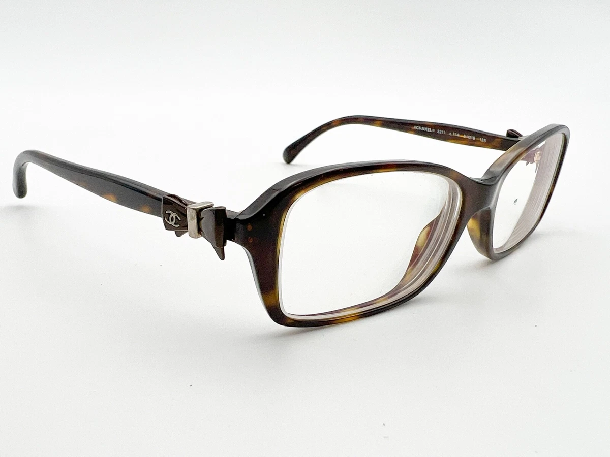 Authentic Chanel 3211 Eyeglasses FRAMES 714 Tortoise Brown 51[]16-135 Bow  G559