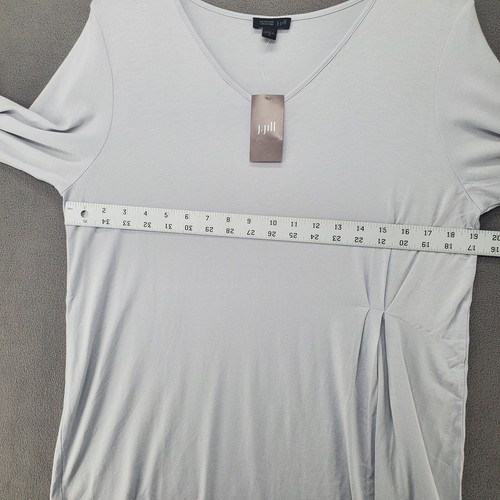 J Jill Wearever Top Shirt Damen mittelgrau Rundhals Langarm Stretch - Bild 12 von 21
