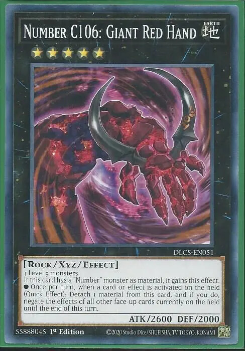 Yugioh - Number C106: Giant Red Hand - 1st Edition Card | eBay