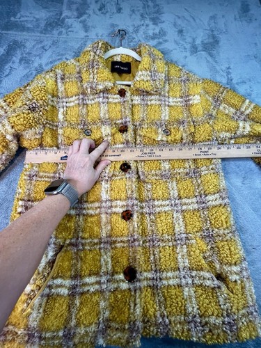 Anthropologie Driftwood Ryan Plaid Sherpa Jacket Shacket Lined Womens Small S - Picture 13 of 14