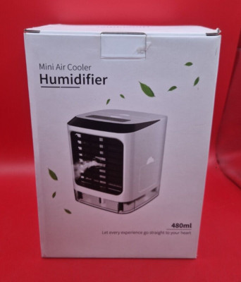 3 in 1 480ml Weiß Mini Tragbar USB Luftkühler Luftbefeuchter Luftreiniger Reiniger