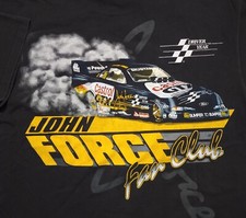 Vintage 1990s John Force Fan Club NHRA Racing Large Shirt