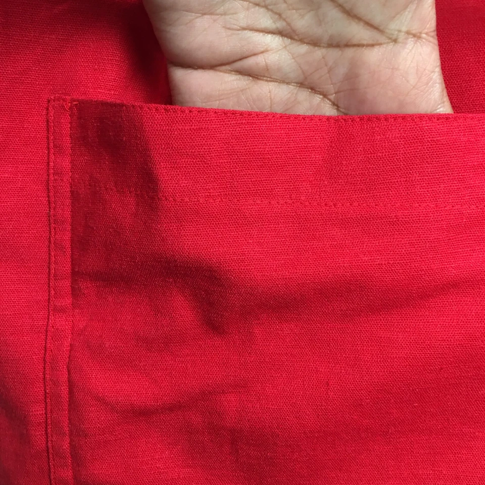 Koos of Course Womens Linen Blend Jacket Sz 1X Red 3/4 Sleeve Stretch NWOT - Image 3 of 4