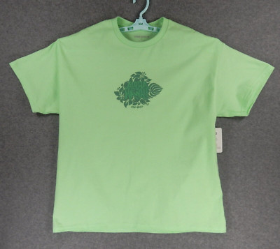Hawaii Aloha Mens TShirt XL Green Tropical Flower Leaf Big Island Kona Marlin