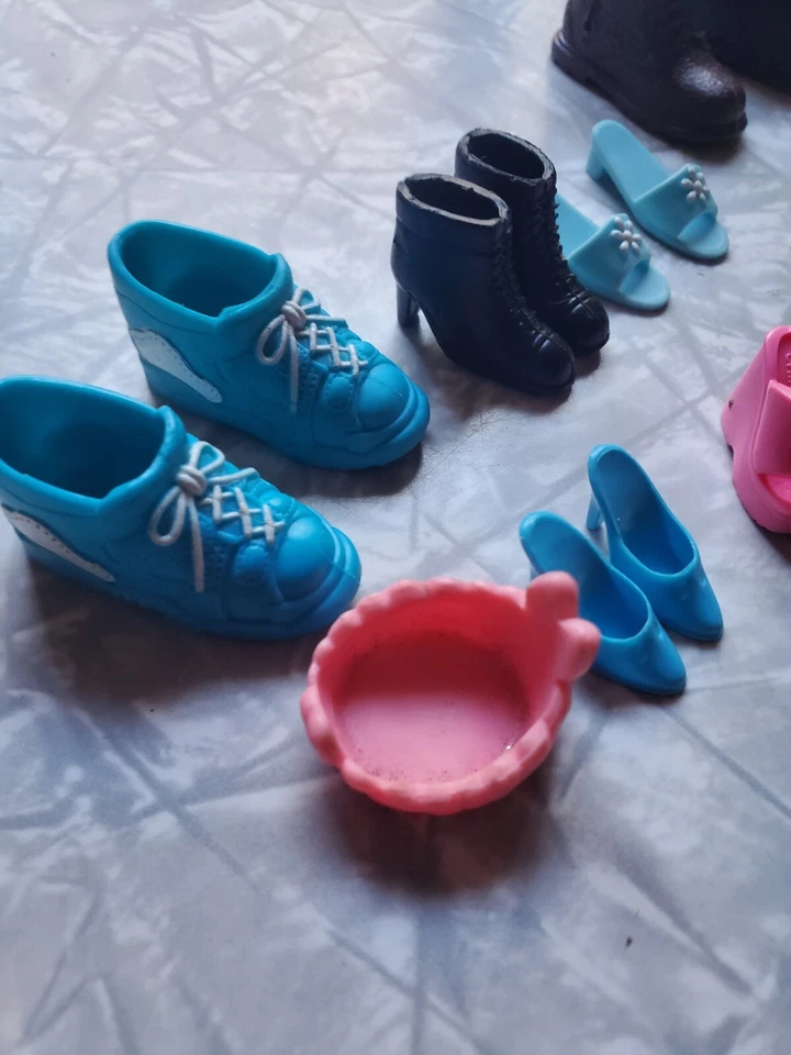 Barbie Muñeca Mattel Zapatos Lote Botas Sandalias Tacones Forma Gran  Foto 4 de 4