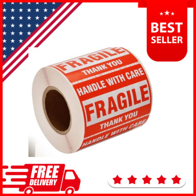 Fragile Stickers 1 Roll 500 2x3 Fragile Label Sticker Handle With Care Mailing