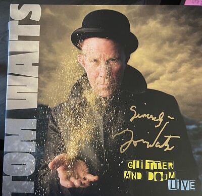 ★TOM WAITS トムウェイツ「Glitter and Doom」ポスター Tom Waits ￼Signed Autographed Lp Album Glitter And Doom Live RARE
