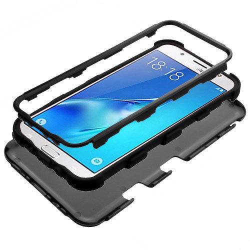 For Samsung Galaxy Halo I8520 - HYBRID HARD&SOFT RUBBER ARMOR IMPACT CASE BLACK - Picture 3 of 5