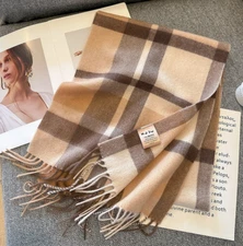 100% cashmere long scarf 188 * 32CM men's women's universal plaid warm scarf