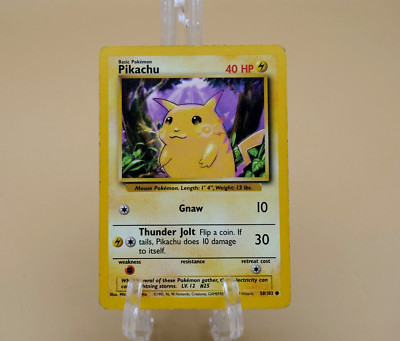 Pikachu 58/102 Base Set LV.12 #25 Shadowless 1st Edition