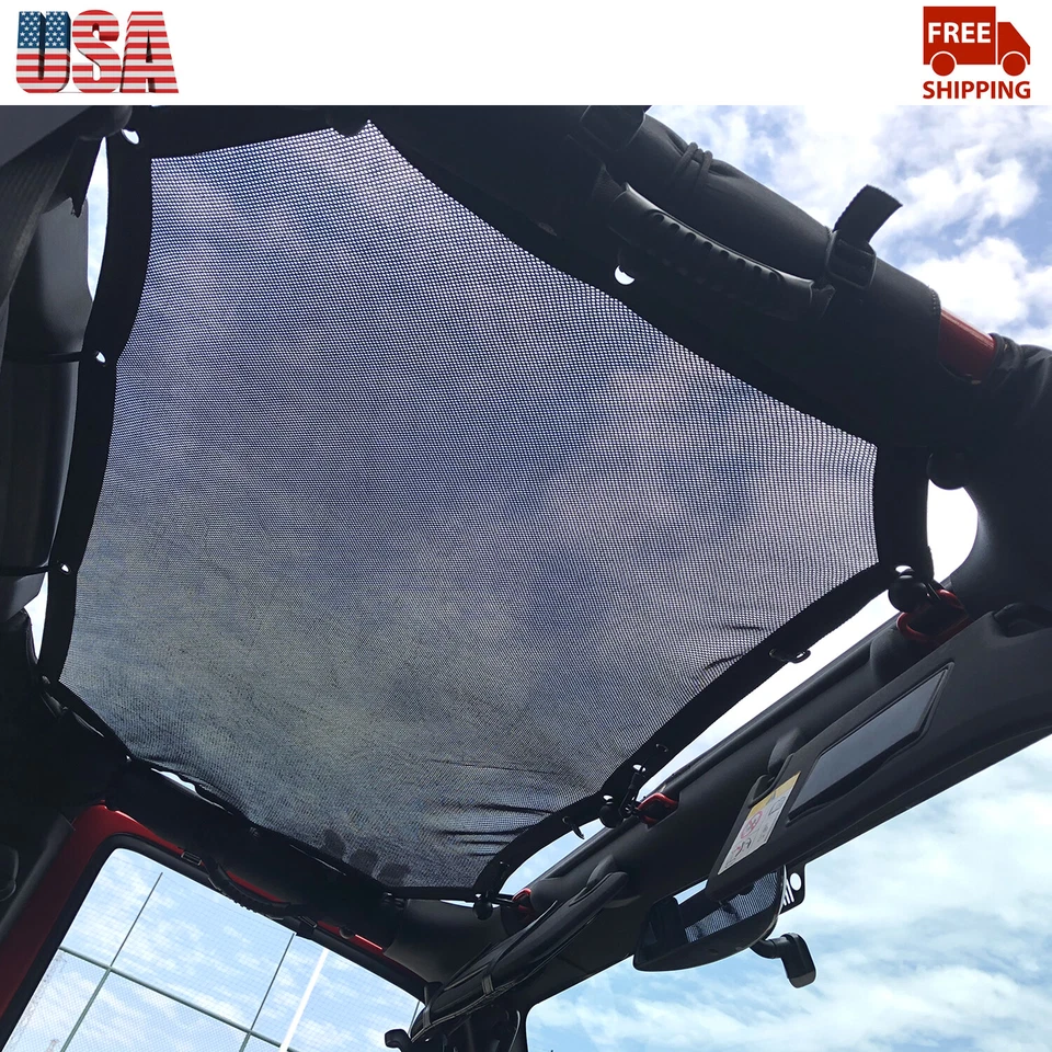 Car Roof Top Sunshade Mesh Shade Cover For Jeep Wrangler JK 2007-2017 2/4Door US Foto 4 de 4