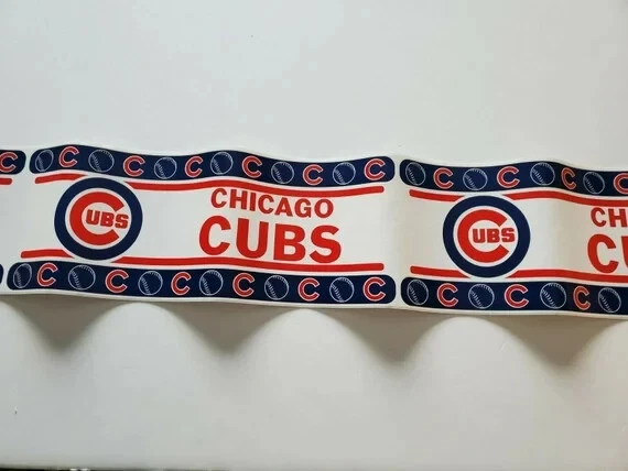 MLB CHICAGO CUBS Béisbol Autopelar Palo Pared Borde Pelar Papel Pintado Foto 3 de 3