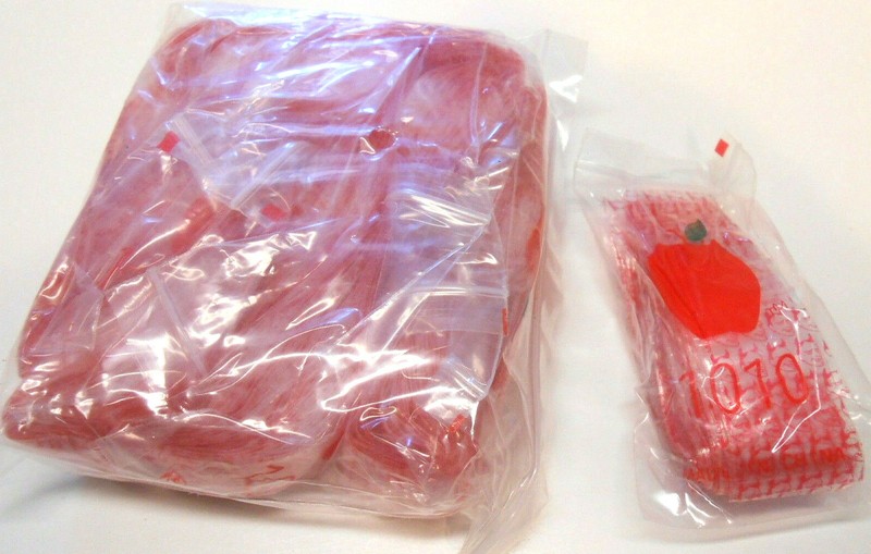 apple brand baggies zippitz bags 1"x1" 1010 size Red Devil design 1000ct Sick!