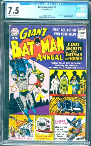 Batman Annual #1 (1961) CGC 7.5 - O/w to white: Secrets of Batman's utility belt