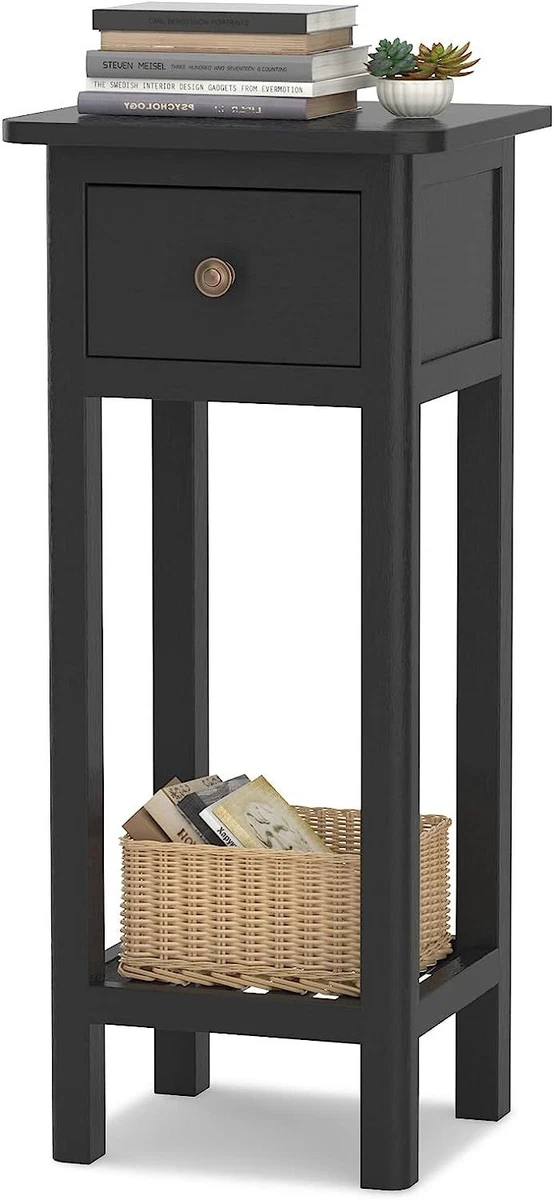 Giantex Narrow Side Table 31 Inch Tall End Table with Drawer and