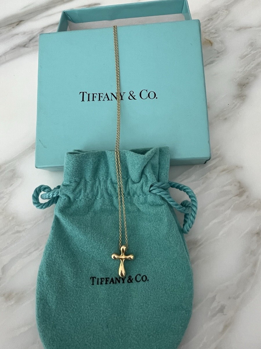 $1,000 Tiffany & Co Elsa Peretti 18K Yellow Gold 12mm Cross