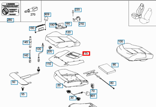 NEW MERCEDES BENZ E W212 FRONT SEAT HEATING MAT A2128202498 ORIGINAL - Bild 10 von 11