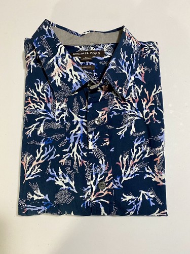 Michael Kors Island life short sleeve button down casual shirt. Size: XL - Picture 8 of 8