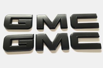 2019-2023 GMC Sierra 1500 2500HD 3500HD Front & Rear MATTE BLACK OVERLAY Emblem