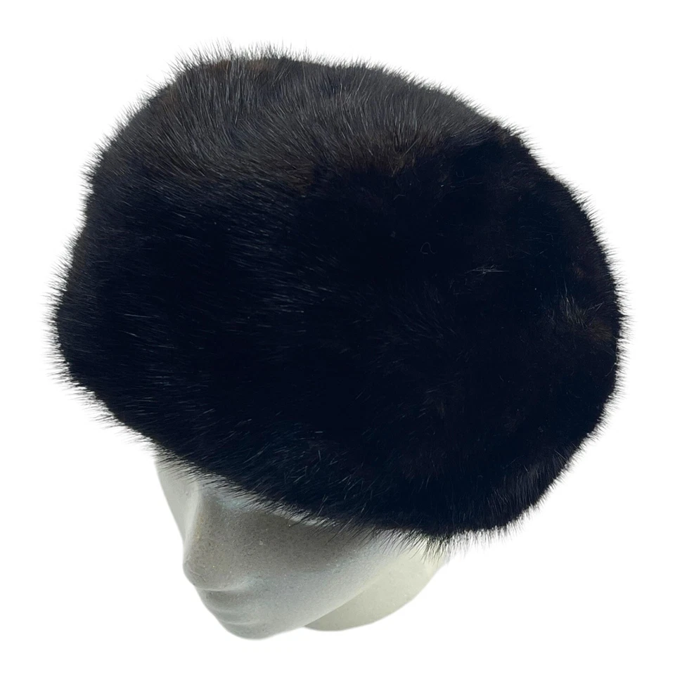 De colección Años 50 RORI Mujer GENUINA VISÓN Piel Pastillero Sombrero Vestido Gorra Invierno Iglesia EVC Foto 3 de 4