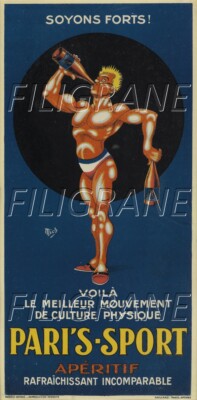 PARI'S SPORT Aperitif Rerg - POSTER HQ 50x70cm eines VINTAGE POSTERS