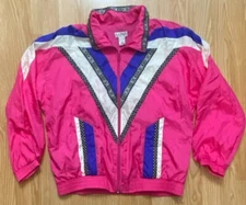 Vintage 80's 90's Lavon by Cheerful Corp Windbreaker Parachute Track Jacket L