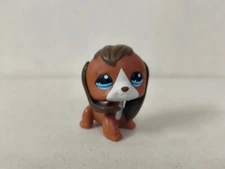 Littlest Pet Shop toy LPS Brown Beagle Dog with Blue Eyes #1104 Figure for kid