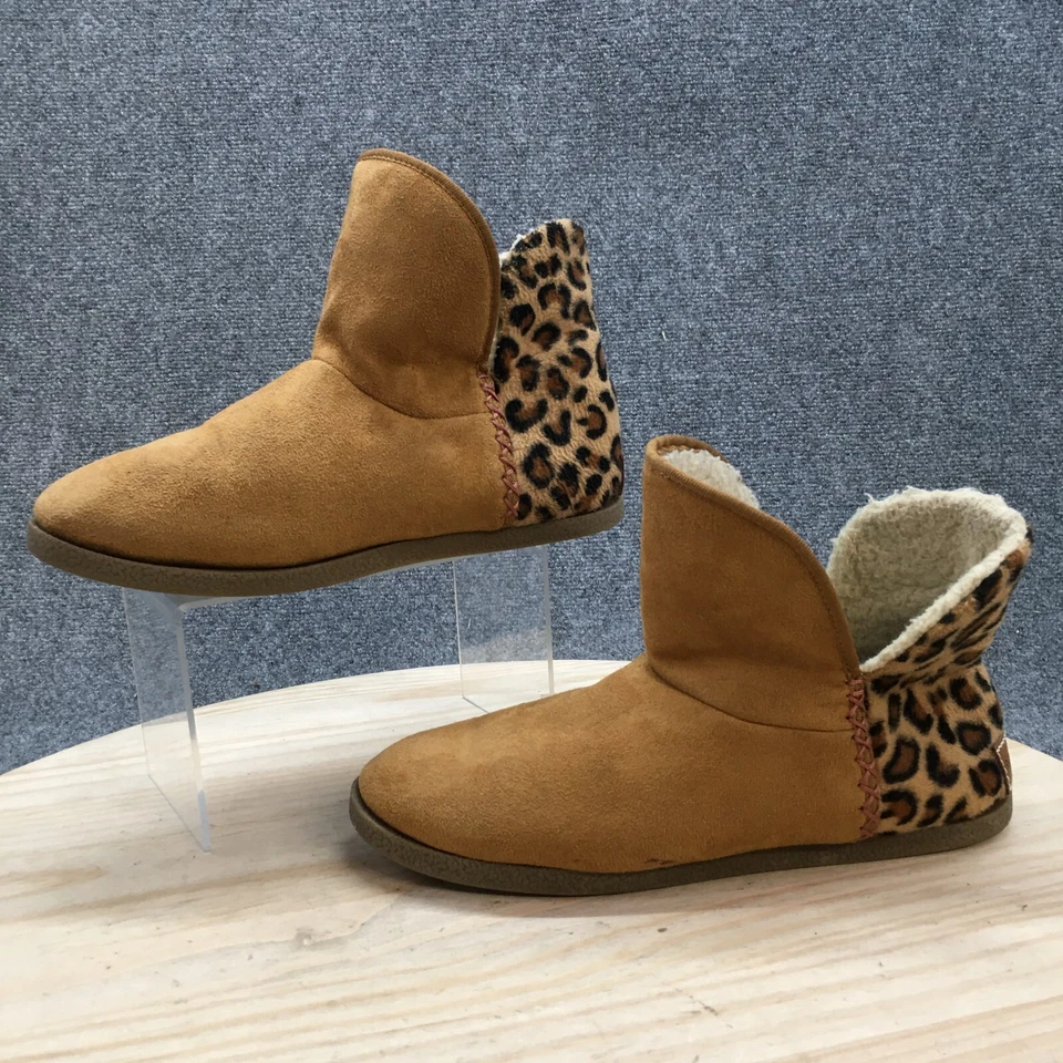 Rockport Boots Womens 10 Veda Slipper Ankle Bootie Brown Suede Leopard Print - Image 2 of 4