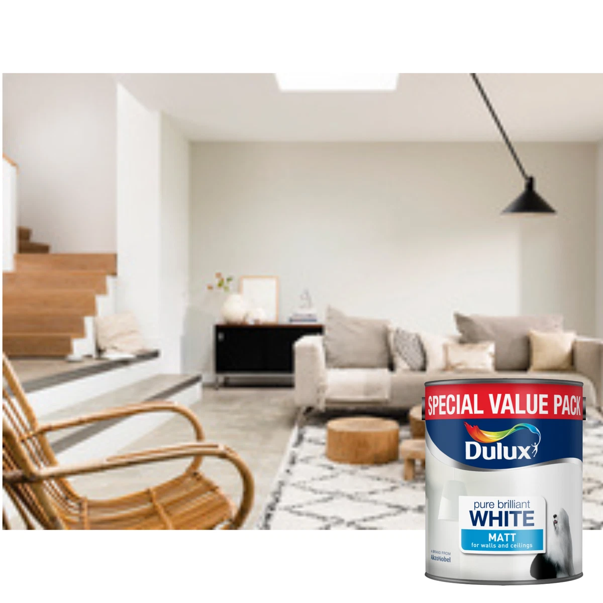 Dulux Matt Emulsion Paint Pure Brilliant White 5l Walls, 49 OFF