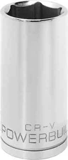 Powerbuilt 640841 1/2-Inch Drive 27Mm Deep Socket, Silver
