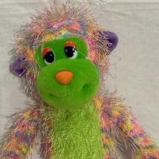 Aurora Hanging Monkey Chimp Plush Music Box NOT Working Pastel Rainbow Lime 18  