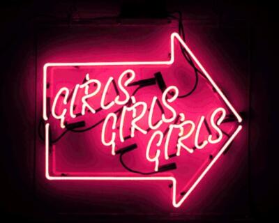 Girls Girls Girls Arrow Acrylic 14''x10'' Neon Sign Light Lamp Live Nudes Show Art