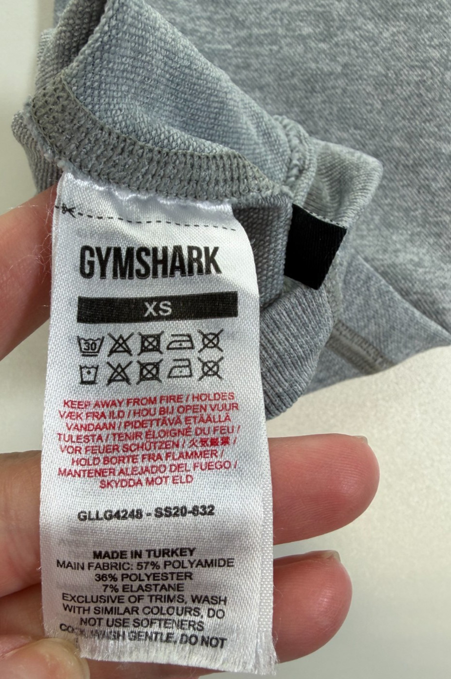 Gymshark Flex High Waisted Legging Grey Marl Womens Sz XS Gym Workout image 3
