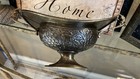 VTG Antique Brass Hammered Metal Ornate Planter Pedestal Boat Genie Bowl — photo 7