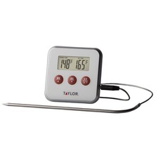 Taylor Digital Probe Thermometer 8.93" 450 F Max 2" Probe Silver