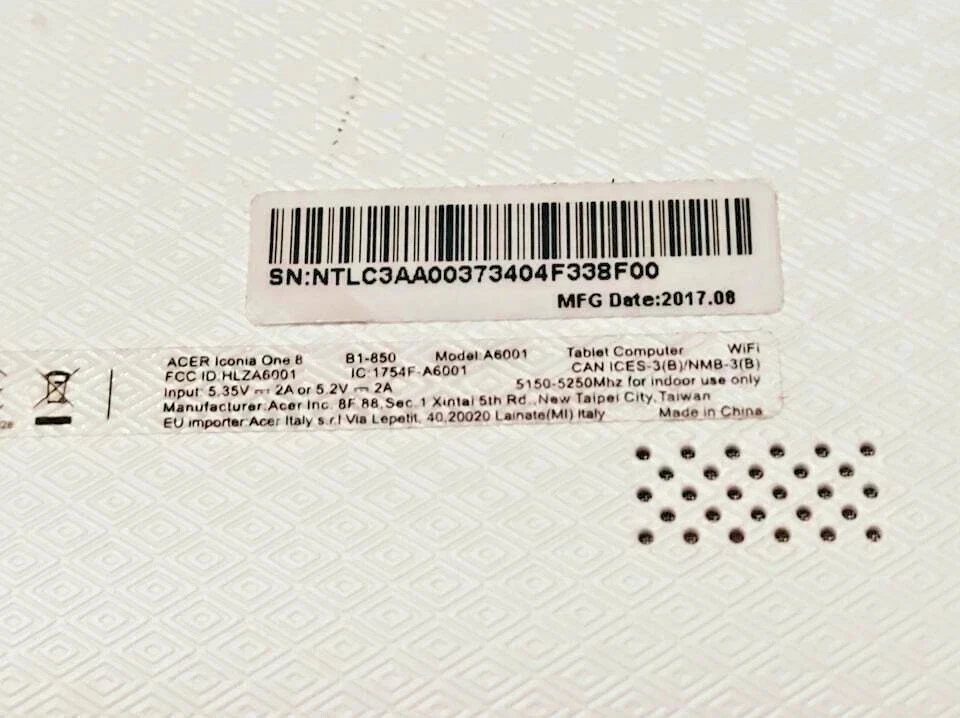 *BAD TOUCH* WHITE ACER ICONIA ONE 8 A6001 TABLET COMPUTER WIFI 8" INCH ANDROID - Image 3 of 4