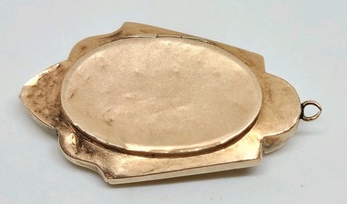 Vintage Victorian Etruscan 10K Yellow Gold Rhinestone Locket Pendant - Picture 9 of 14