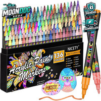 Acrylstifte Wasserfest 136 Farben Multimarker FüR Stein Holz Glas Keramik 0,7 Mm