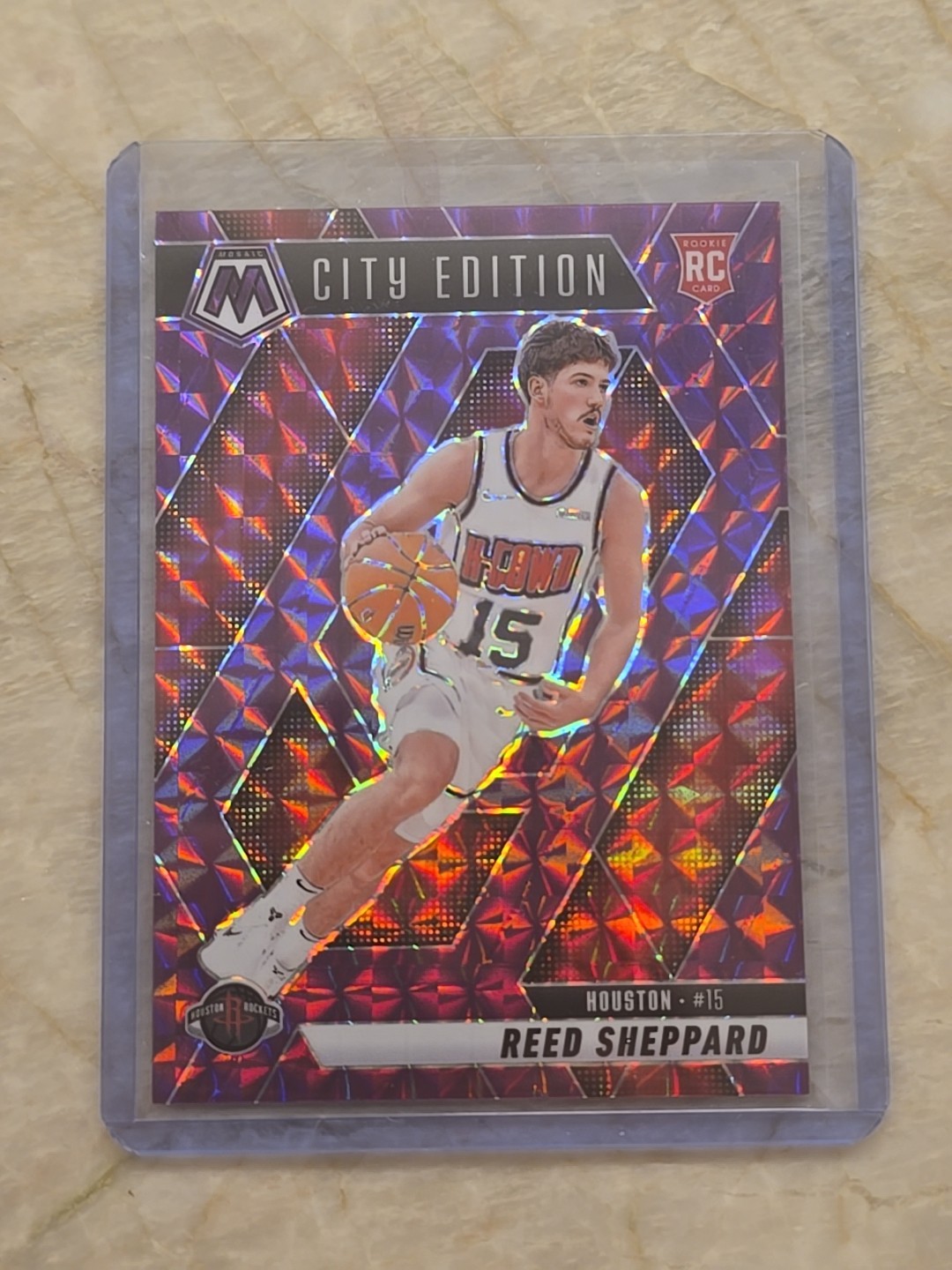 REED SHEPPARD 2024-25 MOSAIC CITY EDITION ROOKIE PURPLE PRIZM RC /99