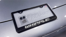 White Whipple Supercharged License Plate Frame On Black 100 Carbon Fiber White Whipple Supercharged License Plate Frame On Black 100 Carbon Fiber