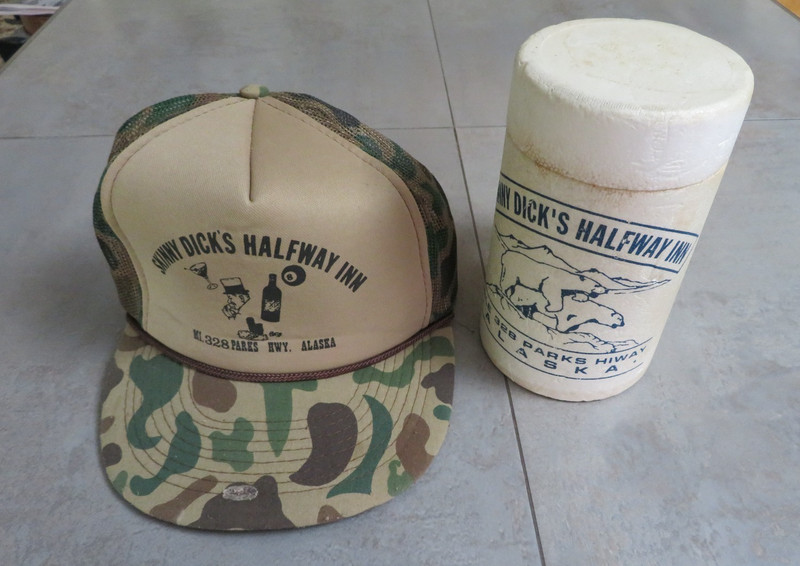 Skinny Dicks Halfway Inn Alaska Camouflaged Baseball Cap & Styrofoam Mug w/Lid