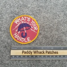 Vintage What's Your Handle Patch CB Radio Lightning Umbrella 70s AA2