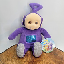 Vintage 1998 Tinky Winky Teletubbies Purple 8 Plush Flocked Face Eden NWT Toy