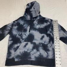 Navy blue Champion hoodie with tie dye design women small. SKU422 tiedye